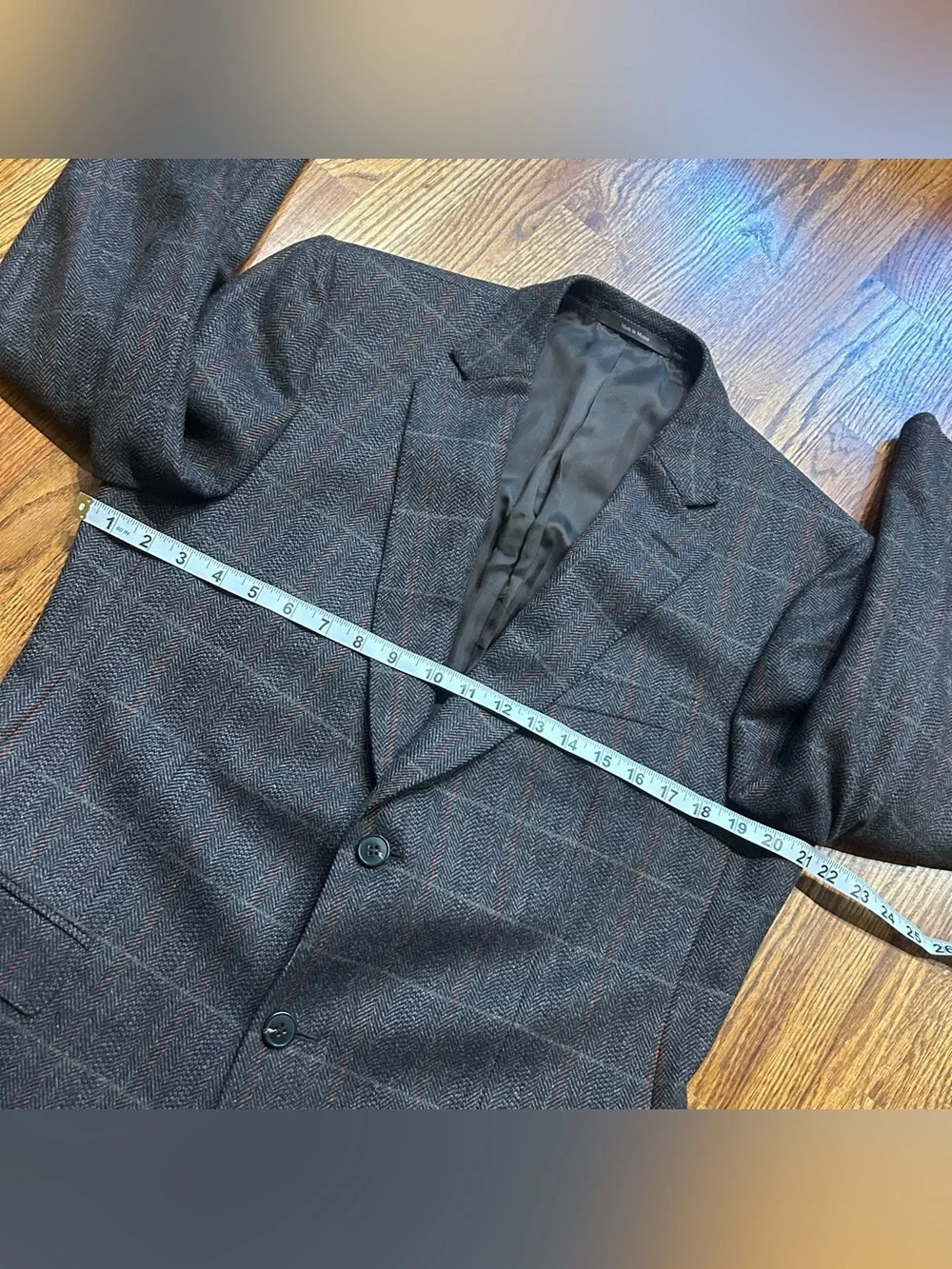 Ermenegildo Zegna Wool & Cashmere Sport Coat Size 50 R Windowpane Plaid Grey
